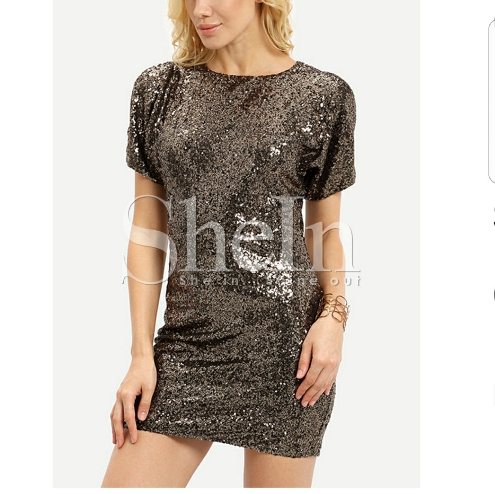 NWOT Gold Sequin Party Dress